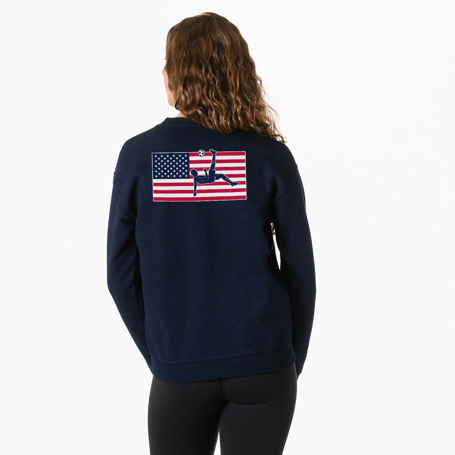 Soccer Crewneck Sweatshirt - Patriotic Soccer (Back Design) 